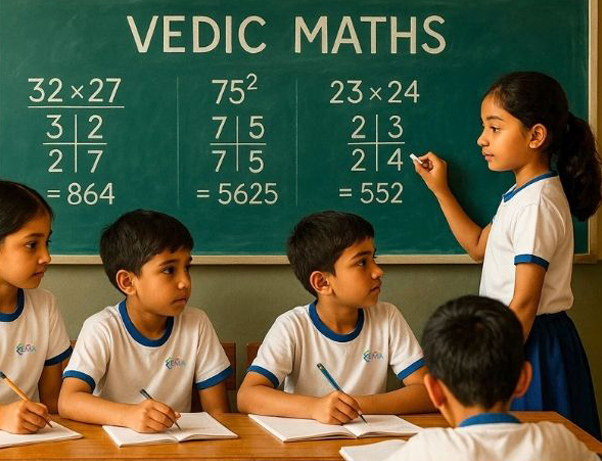 Children learning Vedic Maths